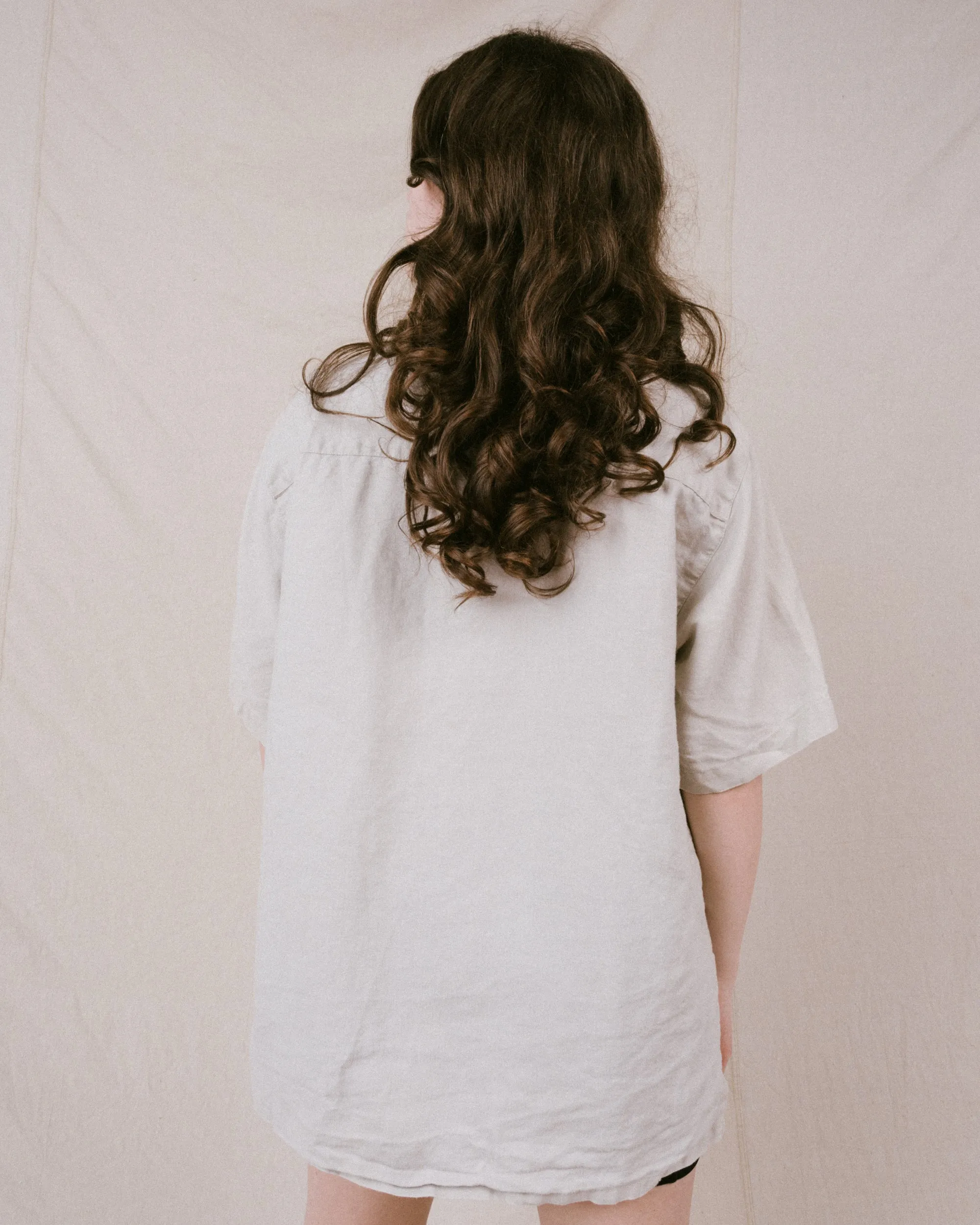 Vintage Oversized Linen Shirt (S/M)