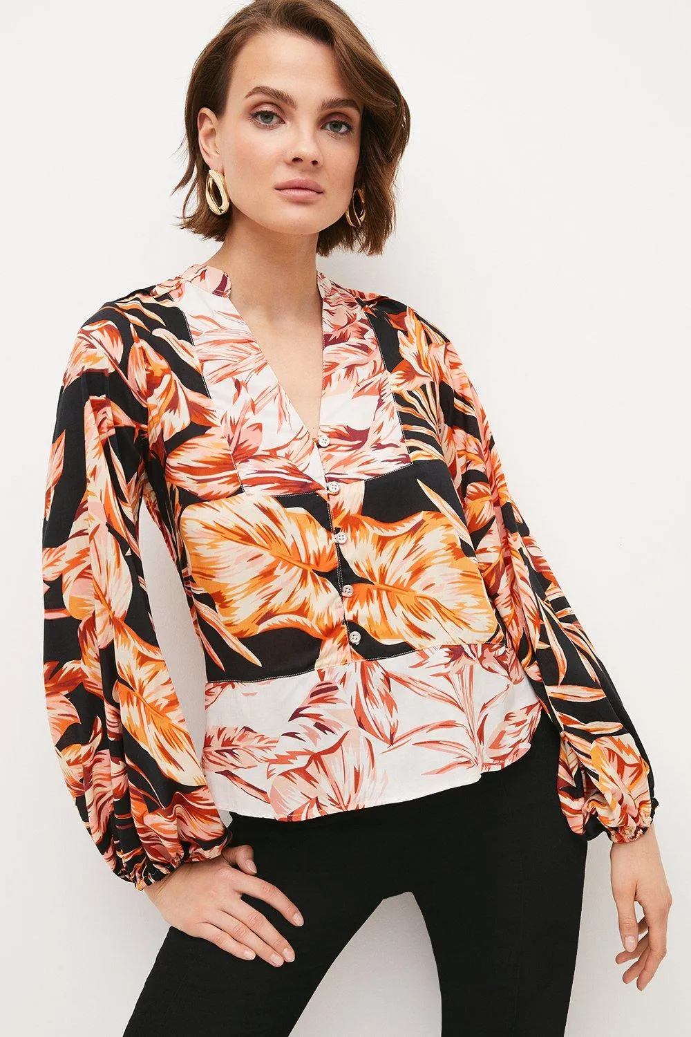 Viscose Modal Woven Blouse | Karen Millen