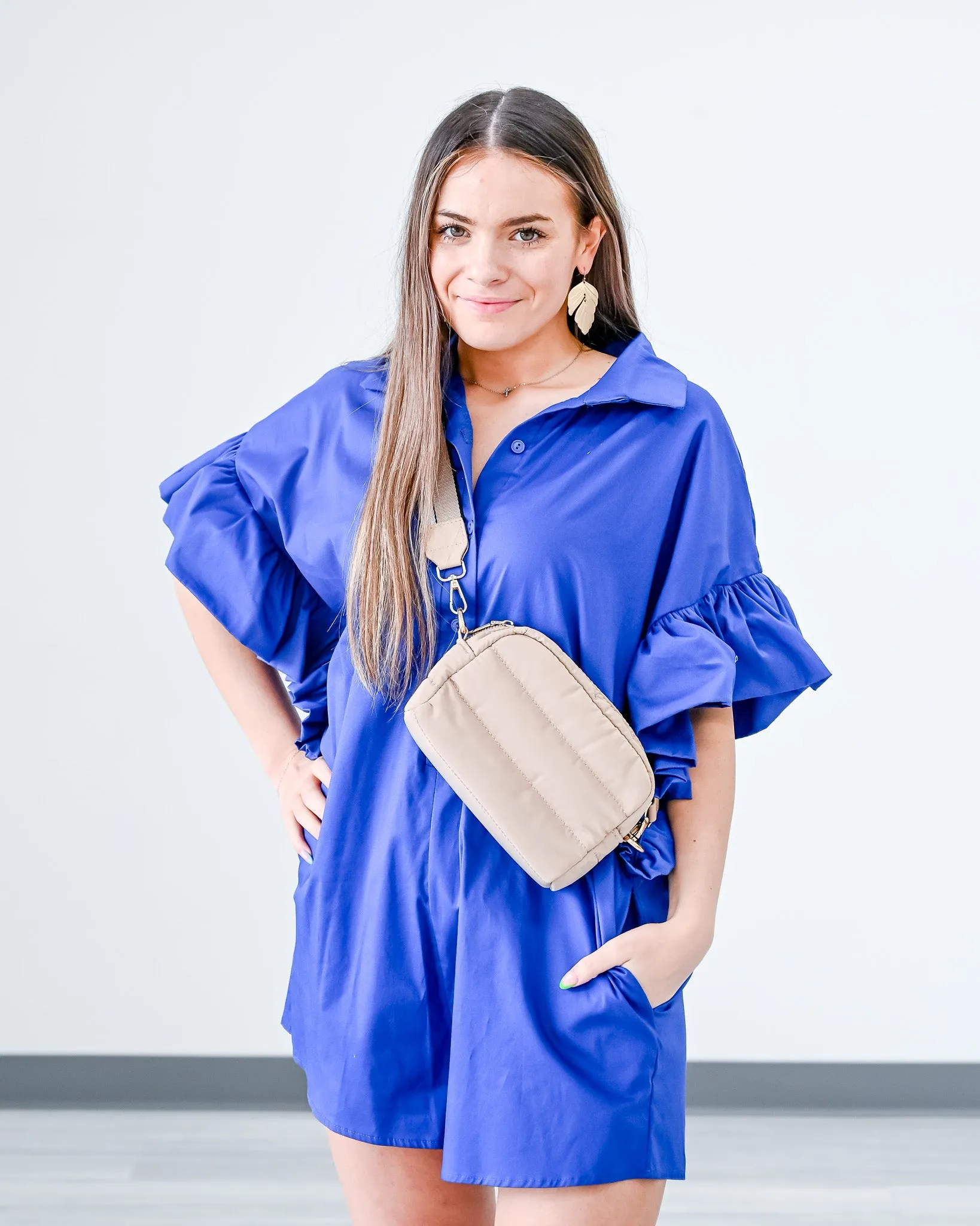 Wisteria Collared Ruffle Romper