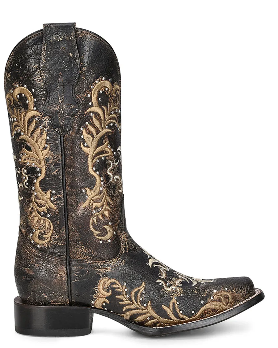 Women's Embroidery & Studs Western Boots