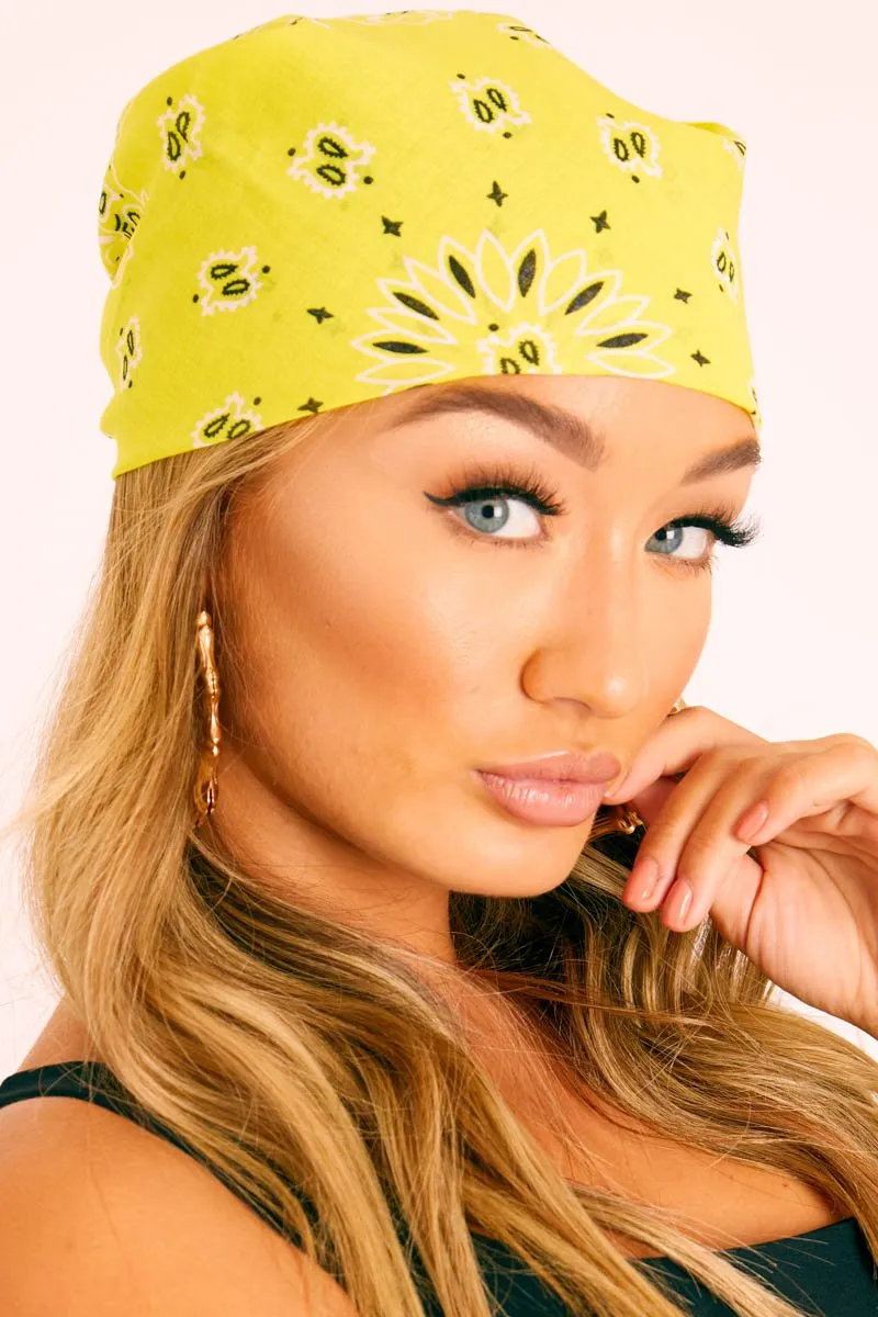 Yellow Bandana Hair Scarf - Dalya