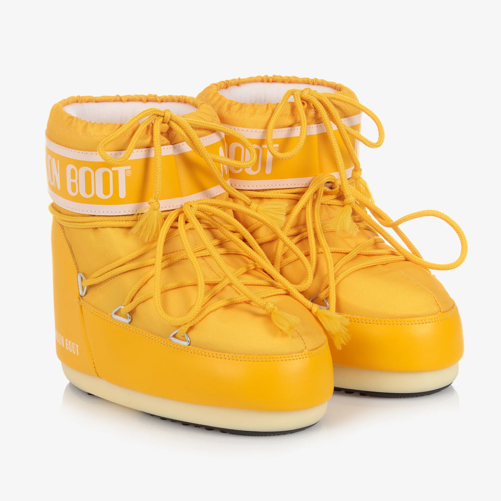 Yellow Logo Short Snow Boots